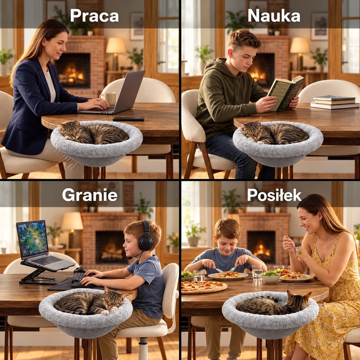 Hamak Biurkot przy biurku podczas pracy, nauki, grania i posiłku